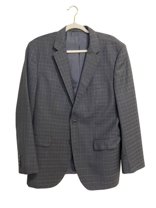 Hugo Boss Other - Hugo Boss Mens Gray Checkered Blazer Jacket 42R Made In Bulgaria